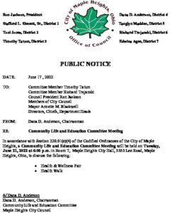 Icon of June 22, 2022 CLEC Meeting Notice