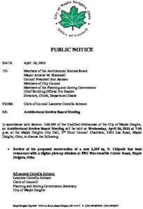 Icon of April 26, 2023 ARB Meeting Notice