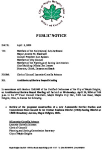 Icon of April 10, 2024 ARB Meeting Notice