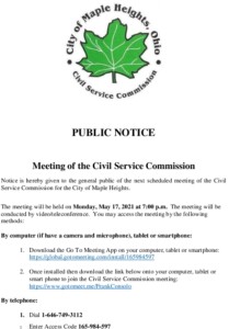 Icon of May 17, 2021 CSC Meeting Notice