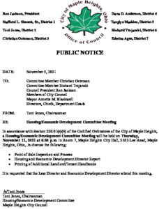 Icon of November 11, 2021 HEDC Meeting Notice