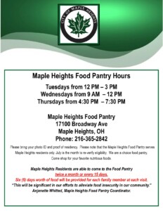 Food Pantry @ Maple Heights Food Pantry