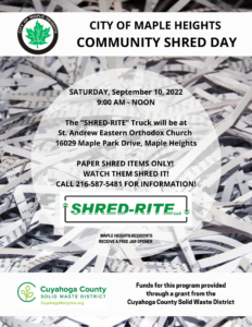 Community Shred Day @ St. Andrew Eastern Orthodox Church