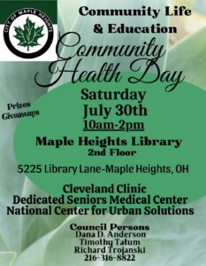 Community Health Day @ Maple Heights Library branch