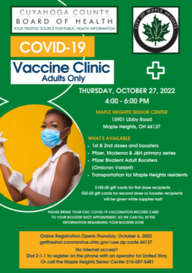Covid-19 Vaccination Clinic @ Maple Heights Senior Center