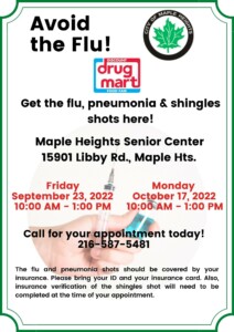 Flu, pneumonia, and shingles vaccination clinic @ Maple Heights Senior Center