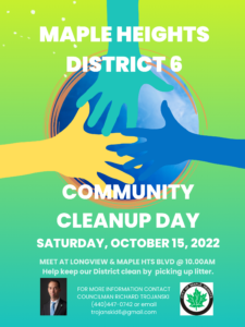 District 6 Community Cleanup Day @ Meet at Longview and Maple Heights Blvd