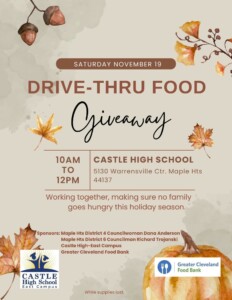 Drive-Thru Food Giveaway @ Castle High School