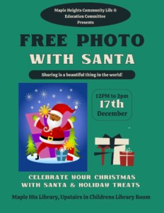 Free Photo With Santa @ Maple Heights Library, Second Floor Children's Room
