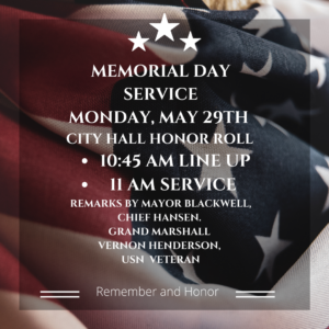 Maple Heights Memorial Day Service @ Honor Roll Veteran's Memorial Wall, City Hall | Maple Heights | Ohio | United States