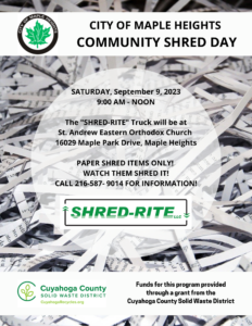 Community Shred Day @ St. Andrew Eastern Orthodox Church | Maple Heights | Ohio | United States