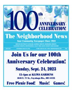 Neighborhood News 100th Year Celebration @ Klima Gardens | Cleveland | Ohio | United States