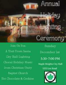 Annual Holiday Lighting Ceremony @ Maple Heights City Hall | Maple Heights | Ohio | United States